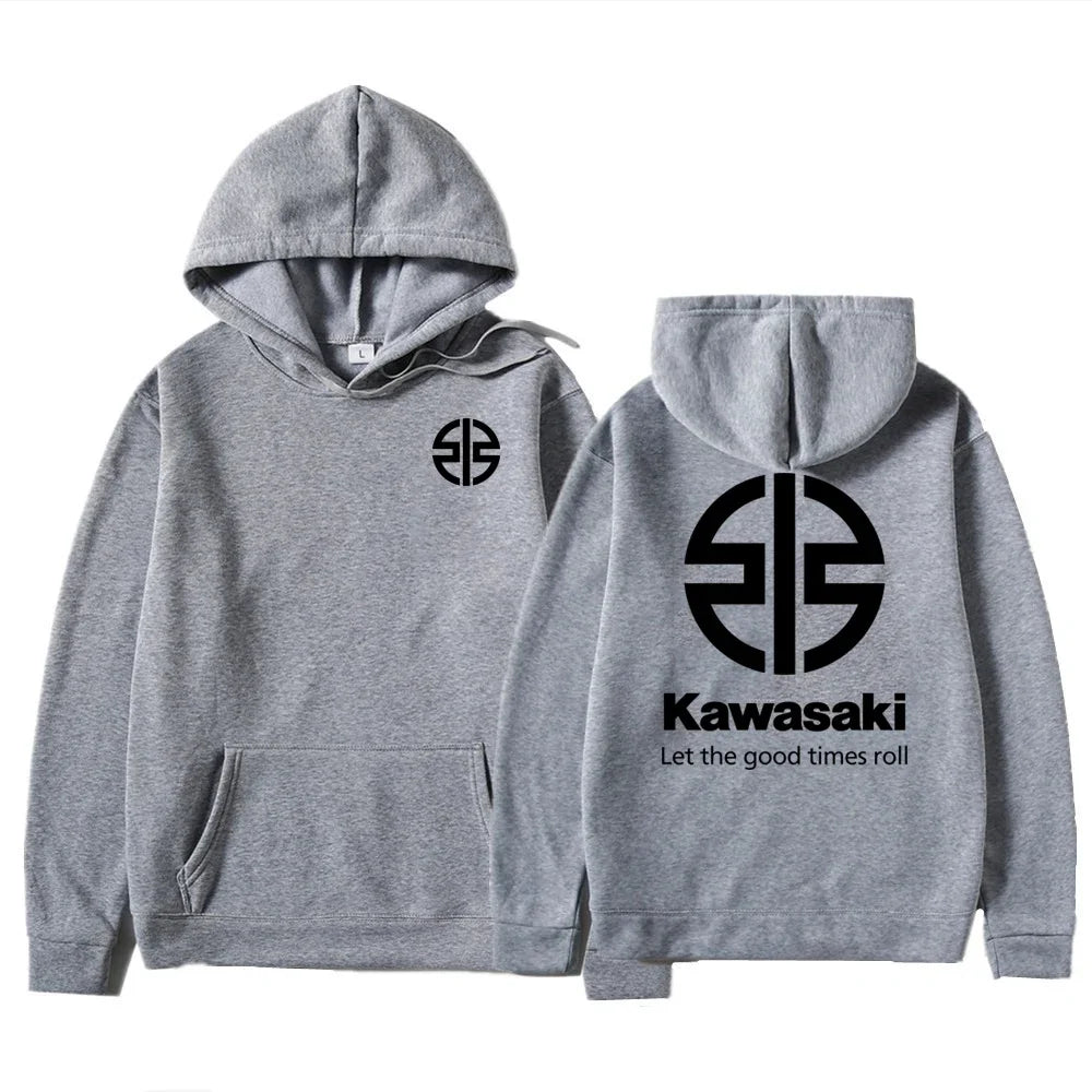 Spring and Autumn Men's New Kawasaki River Mark Logo Hoodie Women's Casual Sports Hoodie Couple Street Fashion Top