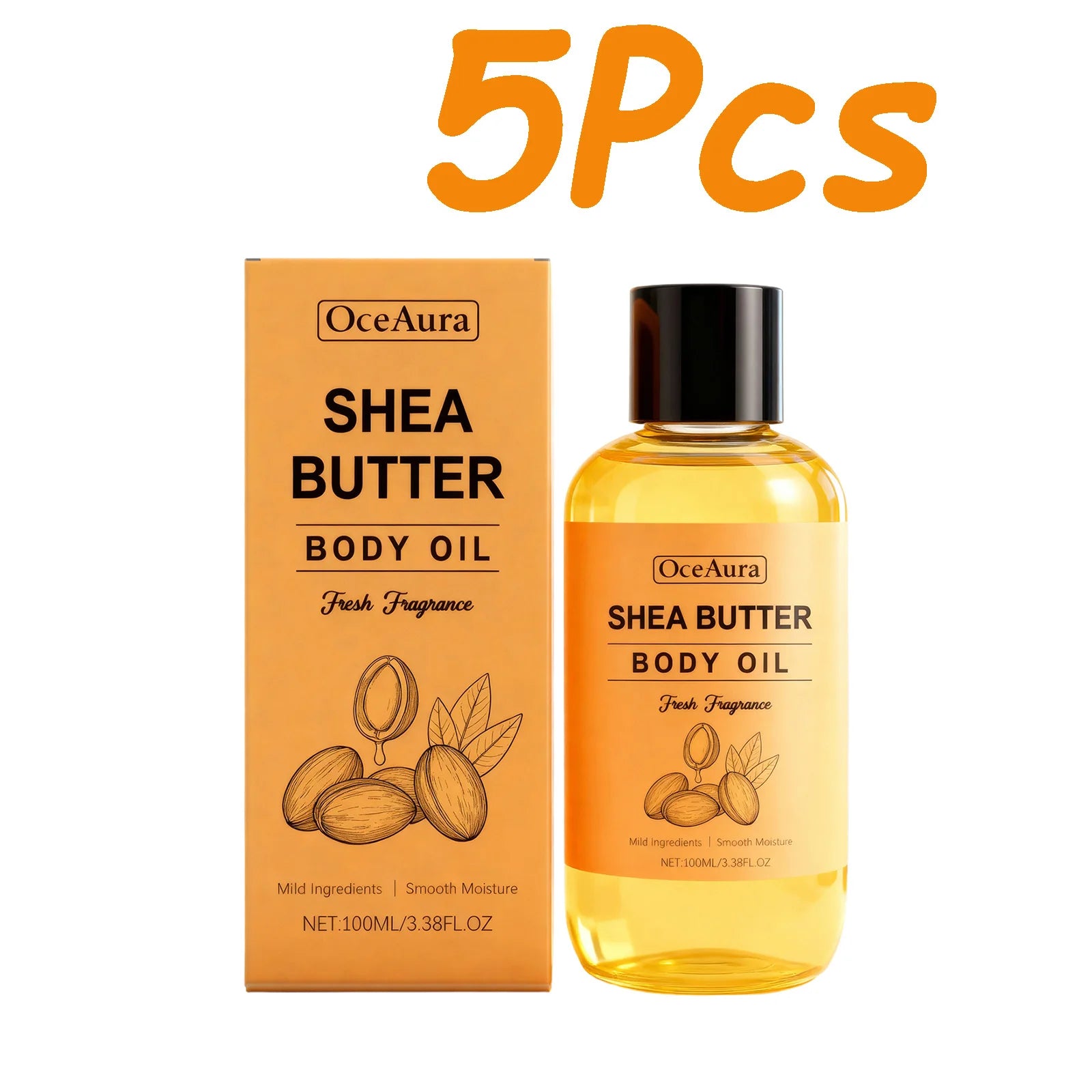 Shea Butter Body Oil Lightweight Fast Absorbing for Dry Rough Skin Soft Improve Dry Skin Body Massage Moisturizing Essential Oil