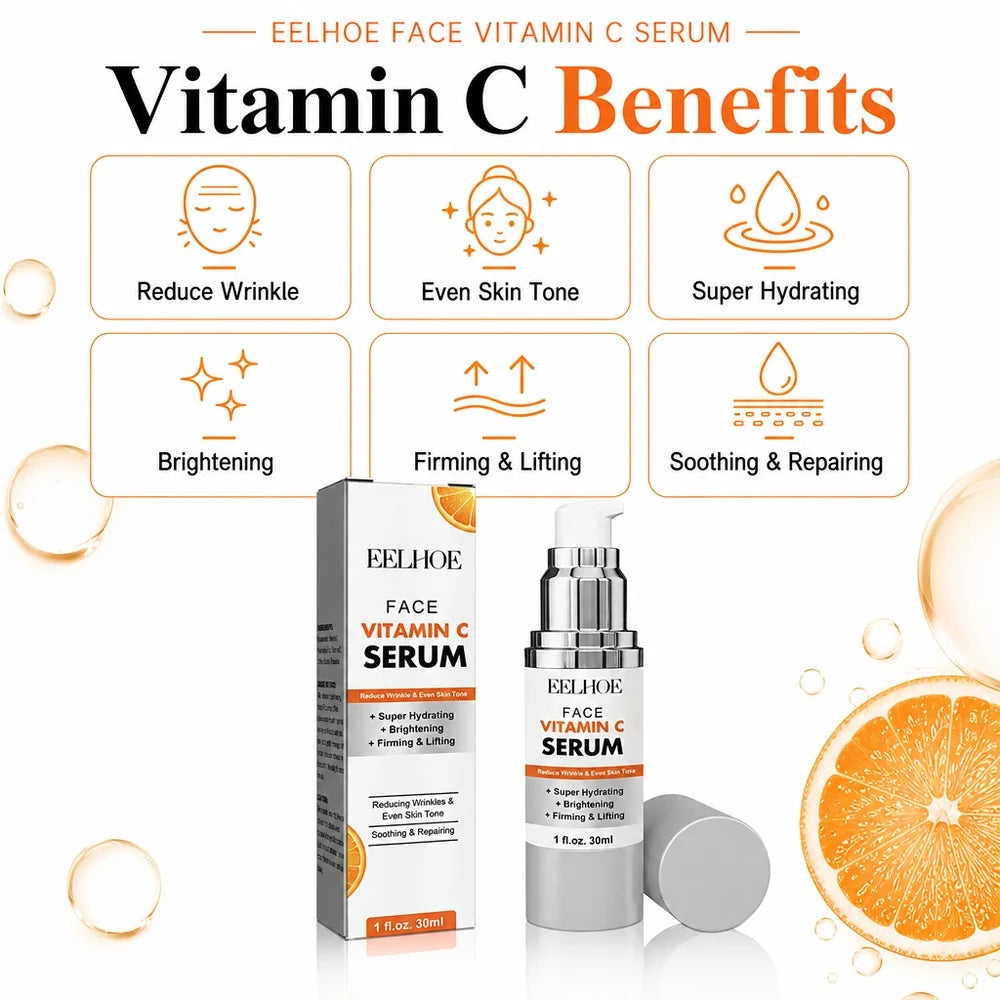 US Local 30ml Vitamin C Face Serum For Women Brightening Anti-Wrinkle Hydrating Niacinamide Ascorbic Acid Firming Lifting Soothing Repairing