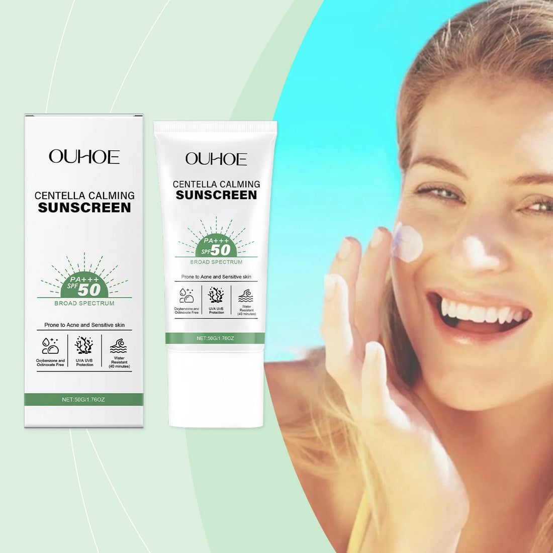 SPF 50 Facial Sunscreen Anti Sunlight Defense UV Rays Improve Dry Prevent Sunburn Summer Waterproof Soothing Centella Sunscreen
