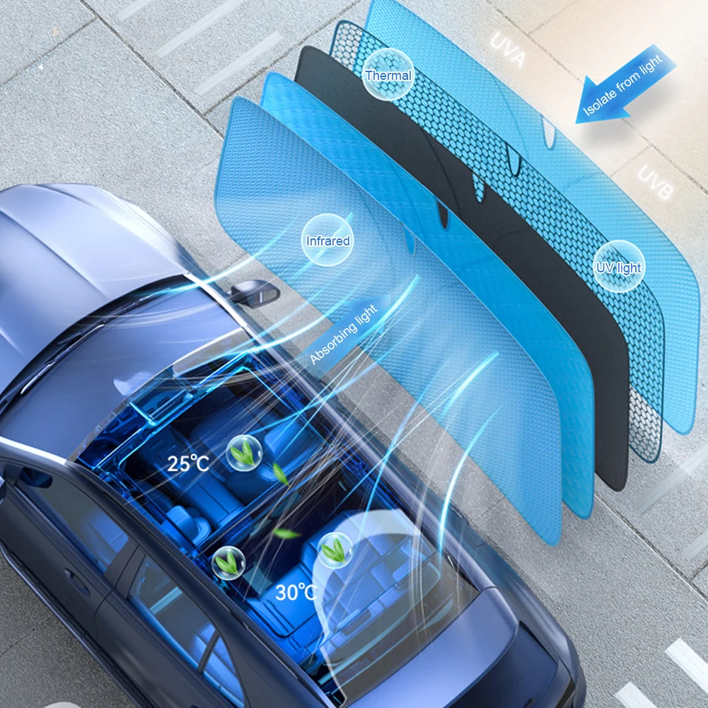 Windshield Sun Visor Foldable Front Window Protection Parasol Anti-infrared Windshield Cover UV Reflective for Sedan SUV Vehicle