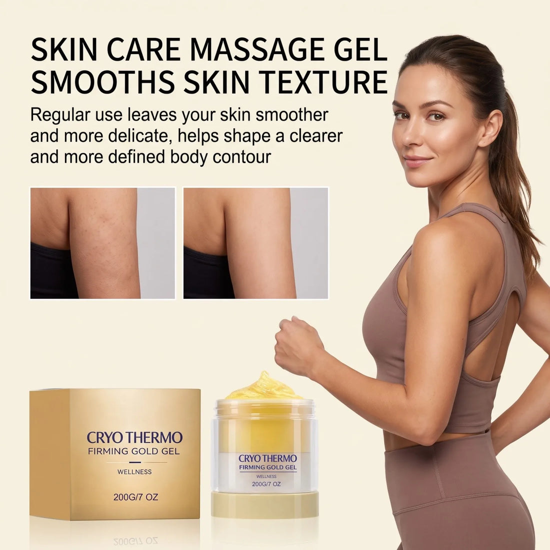 Cryo Thermo Firming Gold Massage Gel Skin Firming Lifting Hydrating Aloe Vera Nano Golden Body Care Detoxification Gel 200g