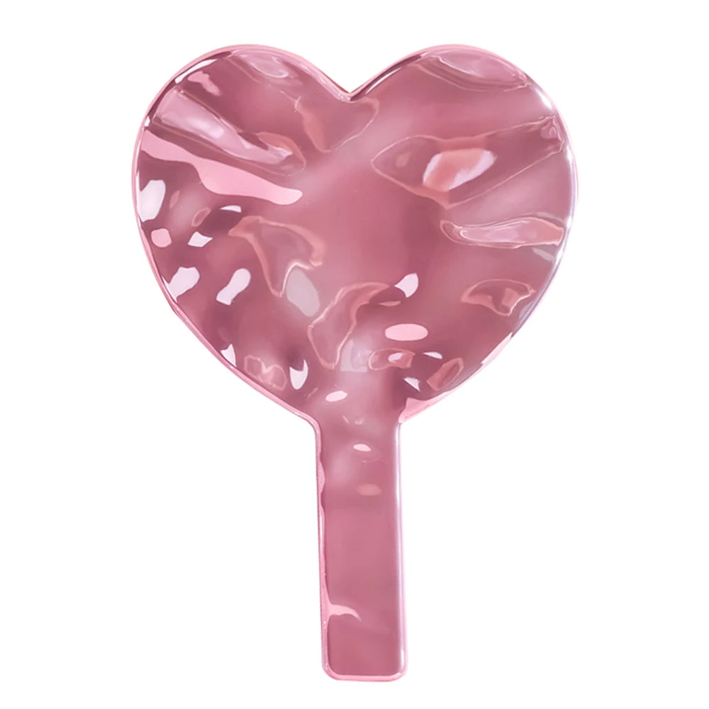 1pc Handheld Makeup Mirror Electroplate Mirror Portable Eyelash Extension Tool For Women Face Mirrors Beauty Accessories Halalzen