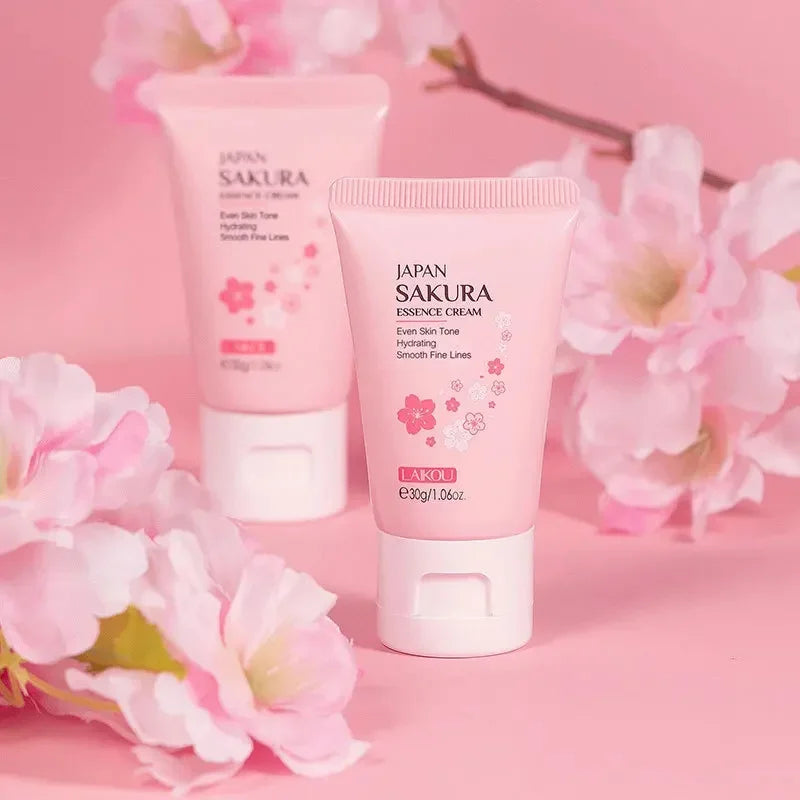 Sakura Whitening Face Cream Wrinkle Remover Fade Fine Lines Serum Firm Lift Shrink Pores Moisturizing Brighten Smooth Skin Care