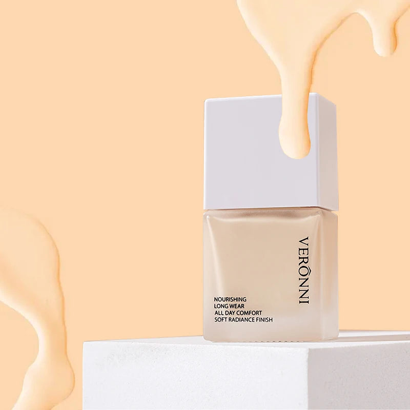 VERONNI Liquid Foundation Cream for Face 10ml High Coverage Makeup Base Sunscreen SPF30 Waterproof Concealer Makeup Foundation Halalzen
