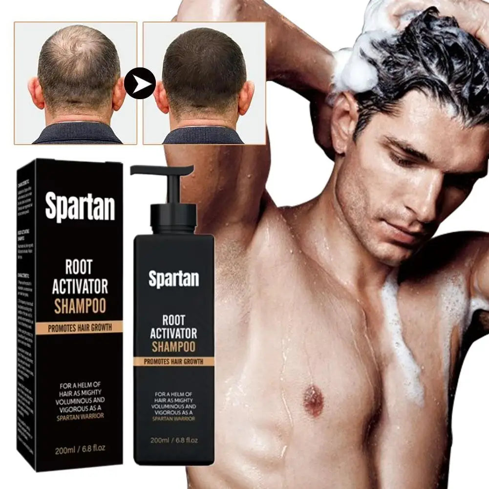Spartan Root Activator Shampoo 100ml/200ml, Ginger Extract Formula, Promotes Hair Growth & Strengthens Roots, Scalp Care for Men Halalzen