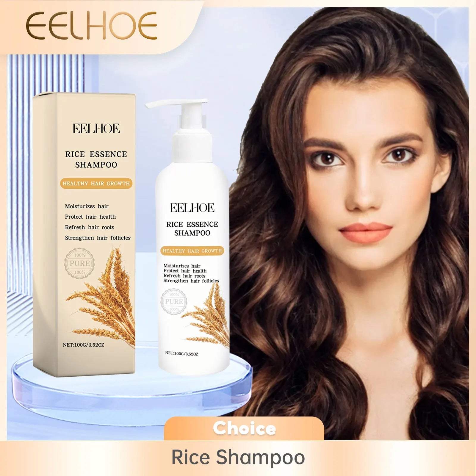 Rice Shampoo and Conditioner for Hair Growth Moisturizing Scalp Deep Cleansing to Strengthen Hair Oil of Rosemary Shampoo 100g Halalzen