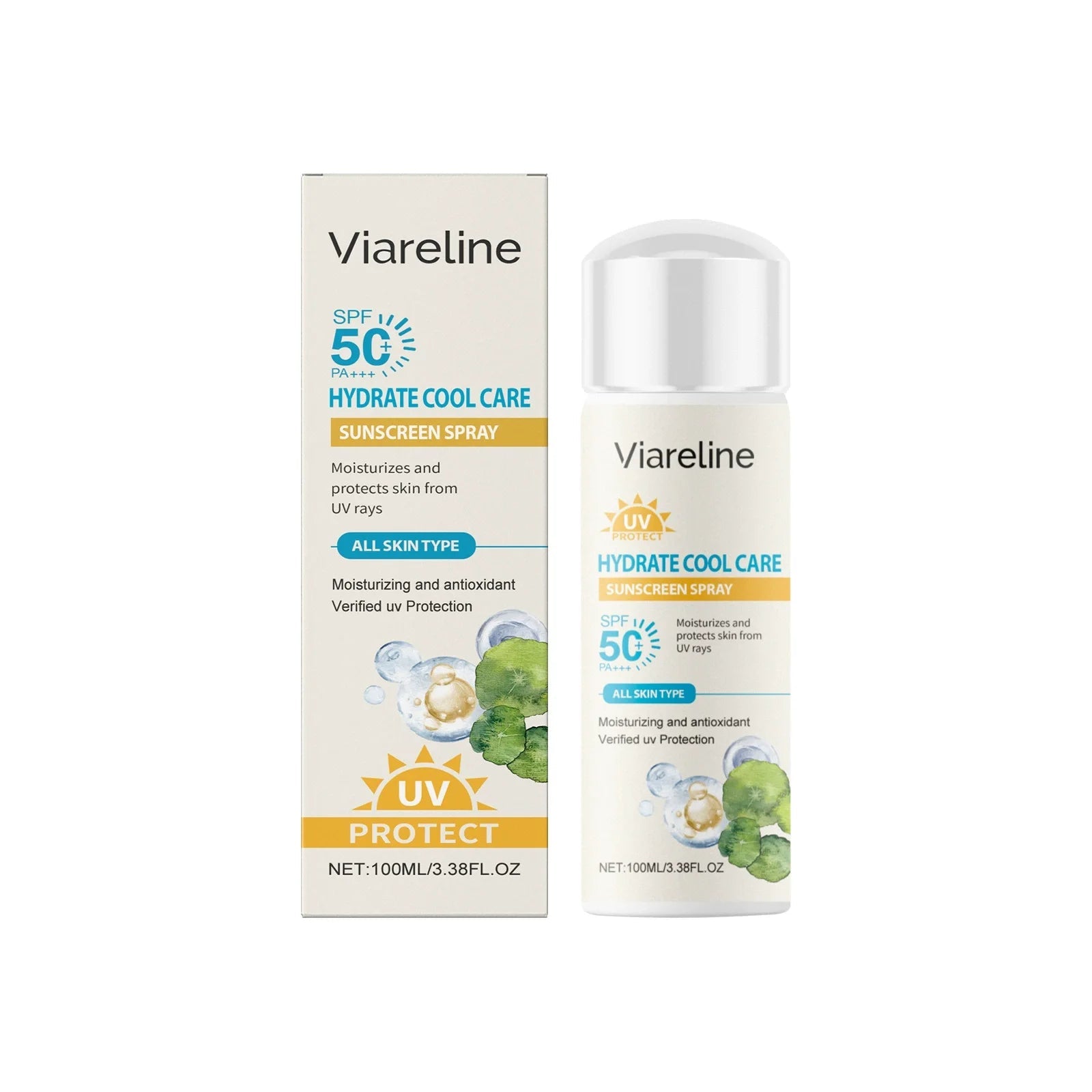 Sun Protection Spray Broad Spectrum SPF 50 UVA UVB Protection Sunburn Prevention Waterproof Lightweight Lasting Sunscreen Mist Halalzen