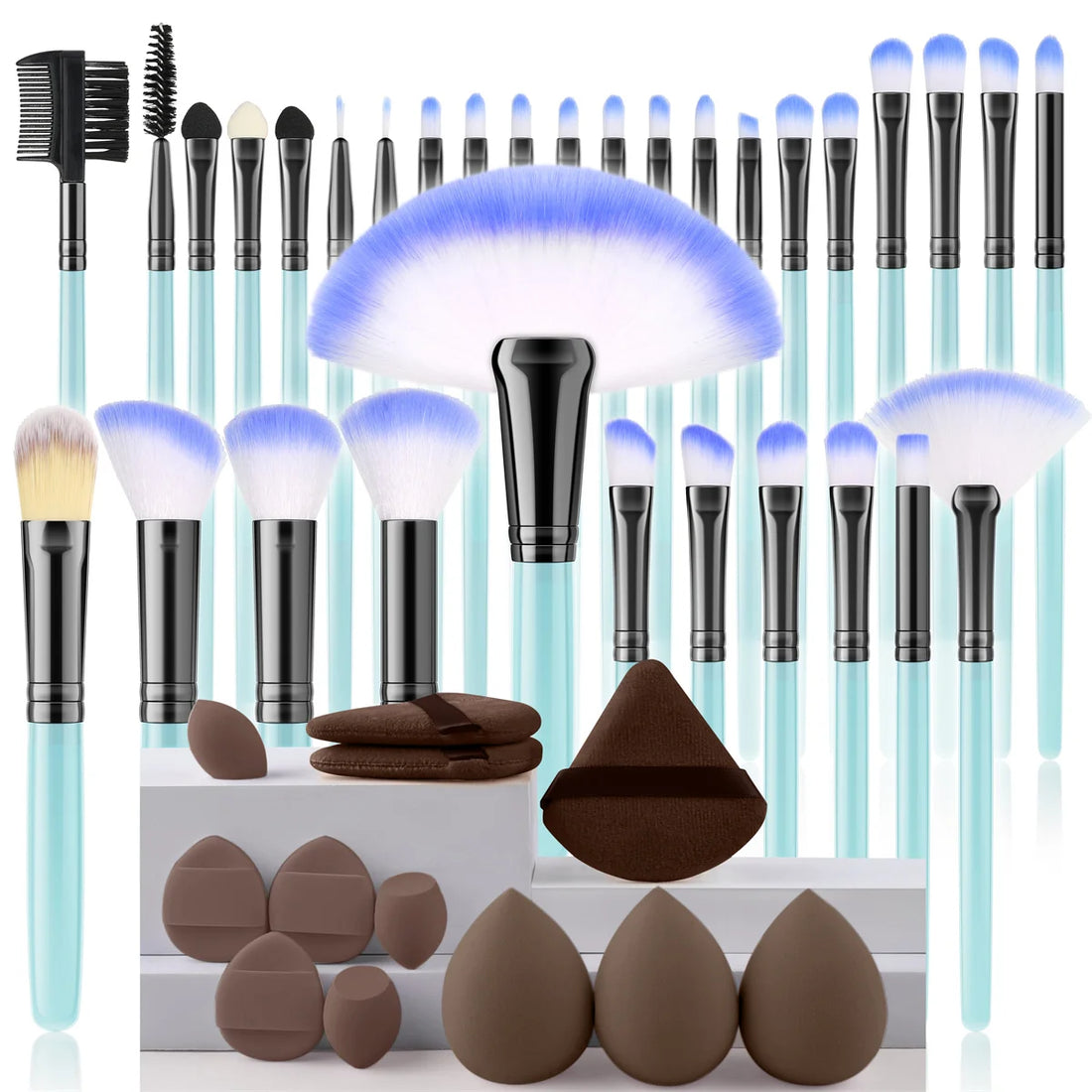 32Pc Makeup Brush Set Cosmetic Tools for Powder Eye Shadow Foundation Blush Blending Beauty Makeup Brush Kit for Makeup Starters
