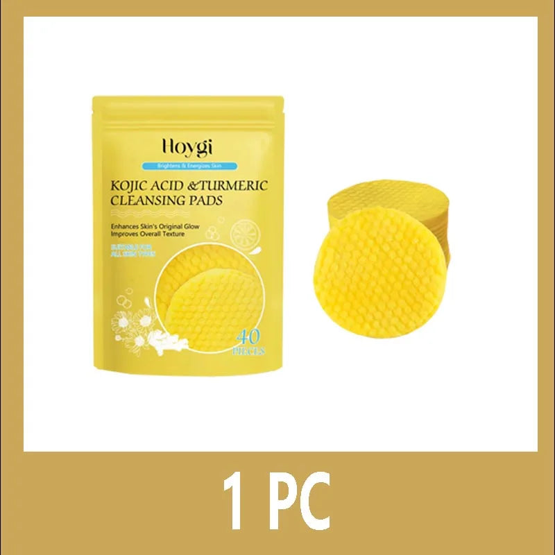 Turmeric Kojic Acid Cleansing Pads Exfoliating Pads Facial Sponges For Cleansing Exfoliating Daily Cleansing Skin Care Tools Halalzen