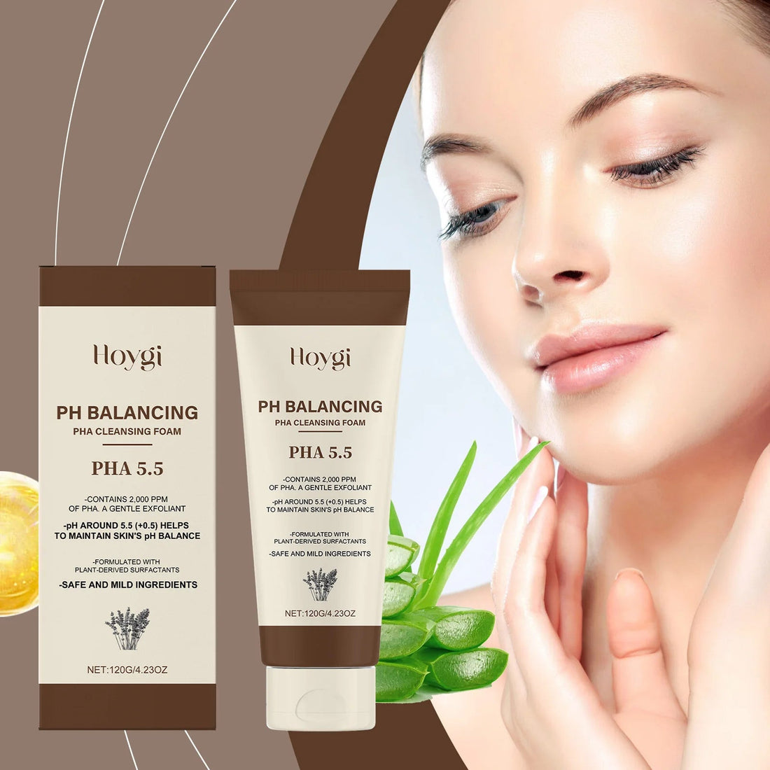 Hydrating Cleansing Foam, Gentle Face Wash with Aloe & Mint for Sensitive Skin, Refreshing Non-Drying Formula Halalzen