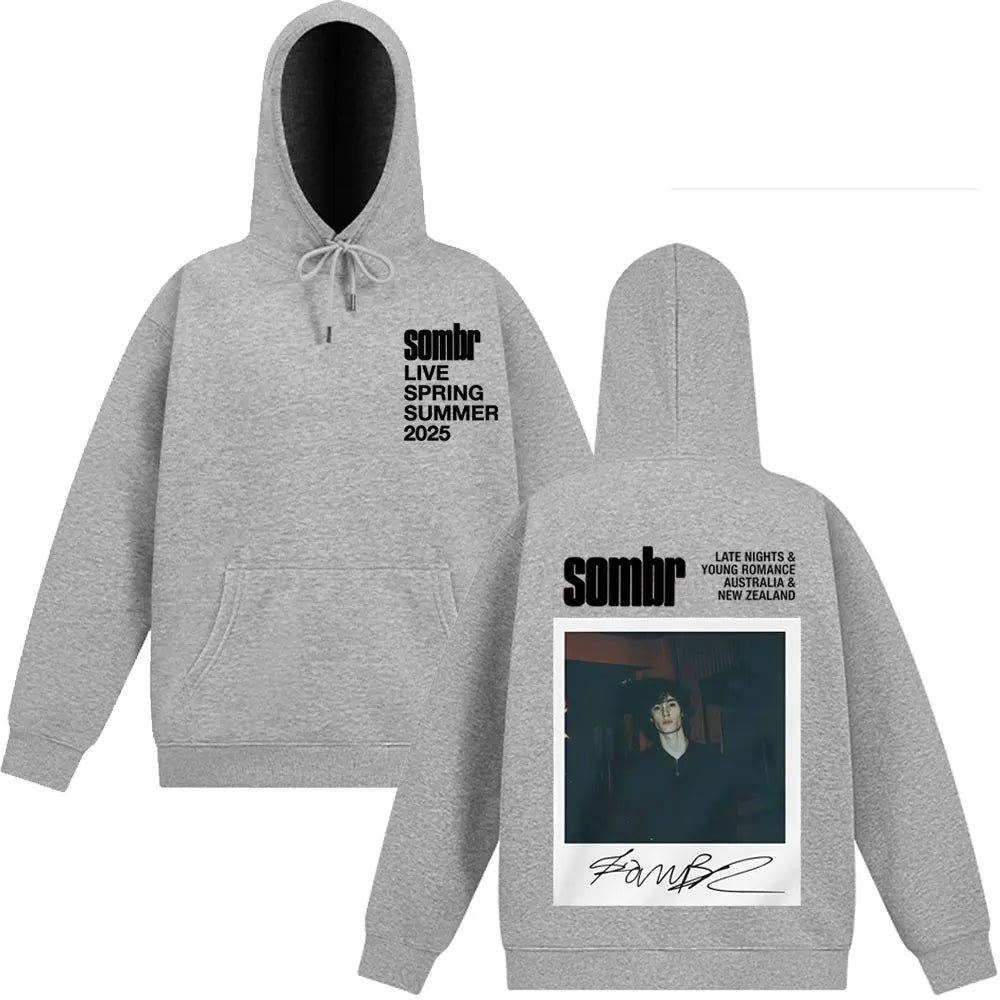 Sombr The Late Nights & Young Romance Tour 2025 Sweatshirt Men Women Fashion Hoodie Long-sleeved Thick Casual Oversized Pullover
