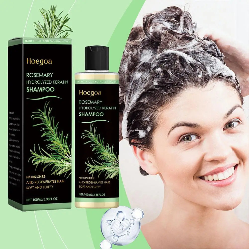 1/2PCs Rosemary Hair Growth Shampoo Thickening Hydrolyzed Keratin Dry Frizzy Damaged Repair Moisturizing Scalp Cleaning Shampoo