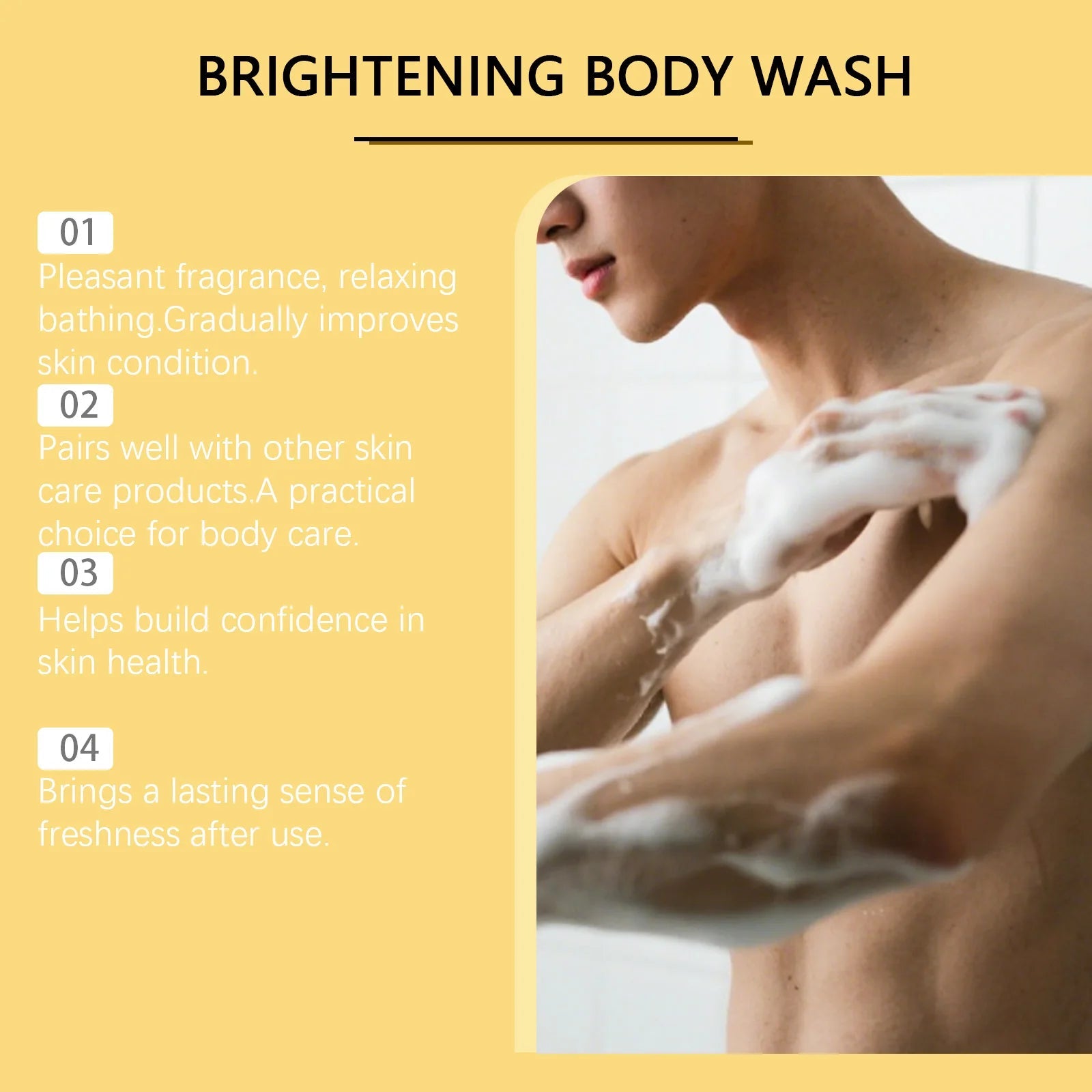 Kojic Acid Turmeric Brightening Body Wash Moisturizing, Cleansing, and Smooth Skin Shower Gel Halalzen