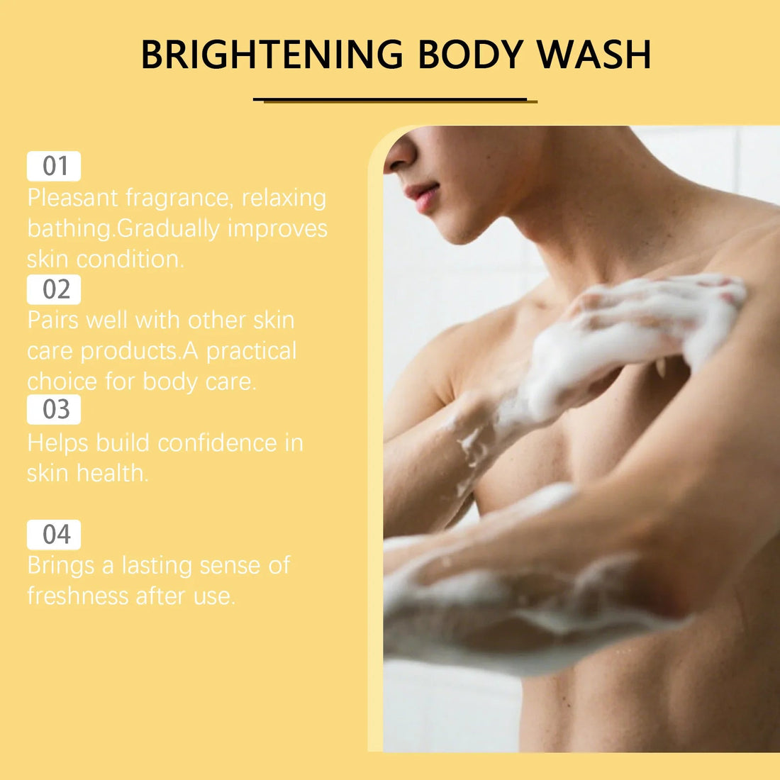 Kojic Acid Turmeric Brightening Body Wash Moisturizing, Cleansing, and Smooth Skin Shower Gel Halalzen