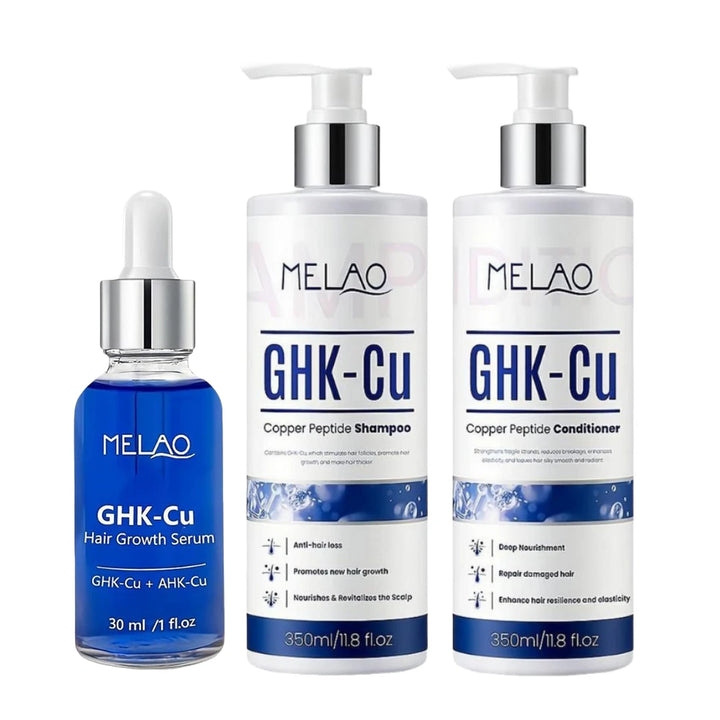 Copper Peptide Hair & Scalp Care Serum, GHK-Cu Peptide Shampoo & Conditioner for Hair Growth, Damaged Repair, Root Strengthen