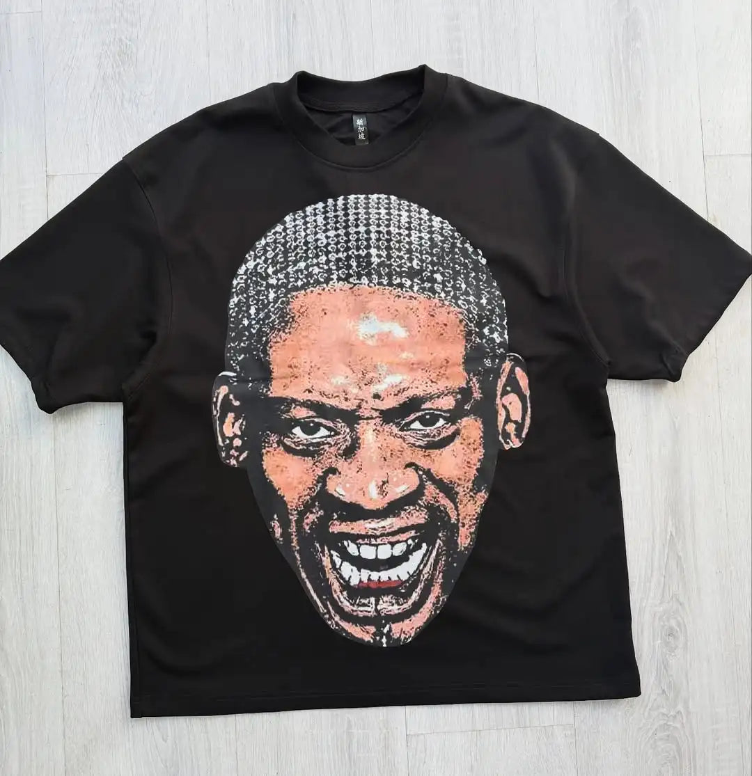 Y2k Harajuku streetwear men and women short sleeved fashion new cartoon print design shirt retro hip-hop trend oversized T-shirt
