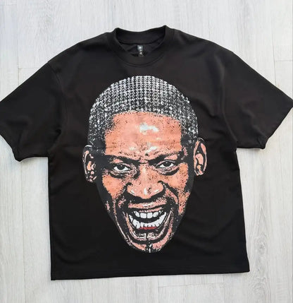 Y2k Harajuku streetwear men and women short sleeved fashion new cartoon print design shirt retro hip-hop trend oversized T-shirt