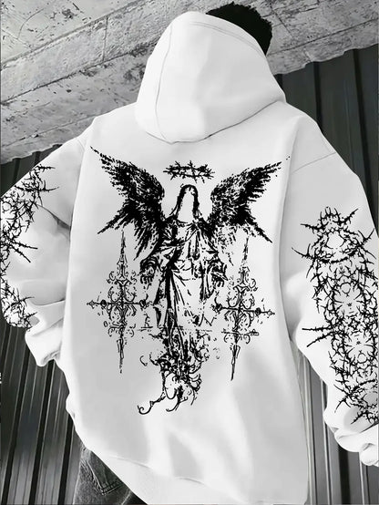 High Street Y2K Goth Zipper Hoodie Graphic Print  Up Hip Hop Hooded Sweatshirt Harajukus Streetwear Vintage Pullover Hoodies