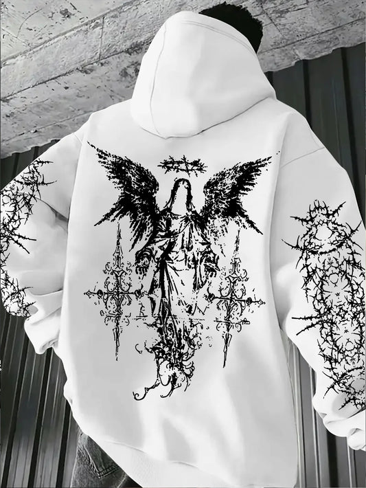 High Street Y2K Goth Zipper Hoodie Graphic Print  Up Hip Hop Hooded Sweatshirt Harajukus Streetwear Vintage Pullover Hoodies