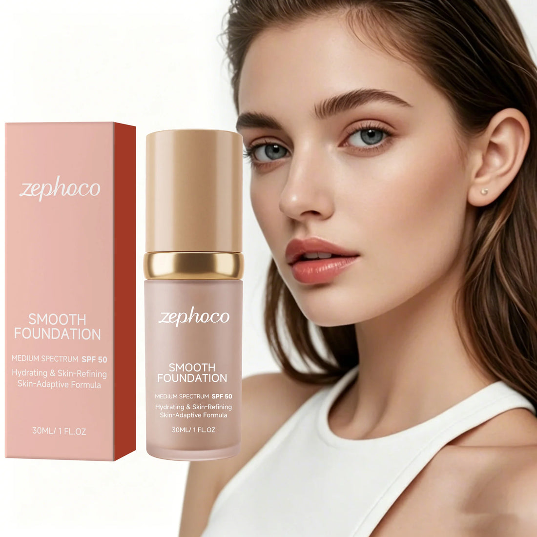 Color Changing Foundation Liquid SPF50 Sunscreen Full Coverage Concealer Hydrating Brightening Waterproof Professional Cosmetics