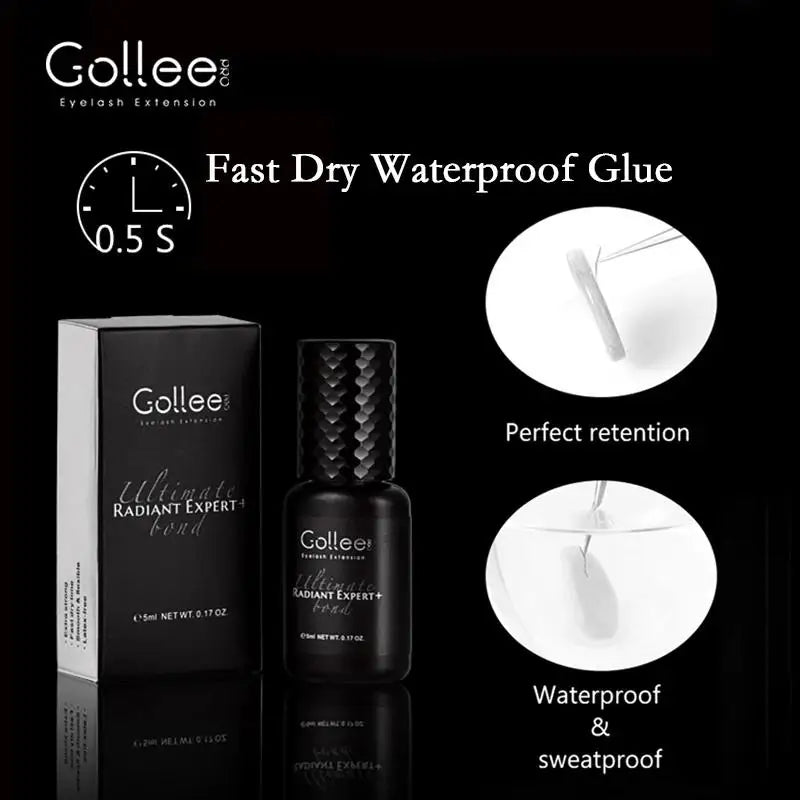 Gollee 1-2s Fast Drying Lash Glue Eyelash Extension Waterproof 6-8 Weeks Long Lasting Adhesive Profession Super Glue Makeup Tool