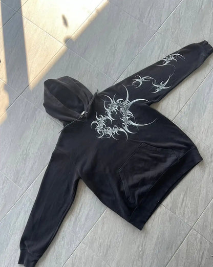 Colorful Harajuku High Street Nostalgic Classic Phenomenon Game Letter Printing Hoodie Men's Lazy Casual Loose Cotton Top Jacket