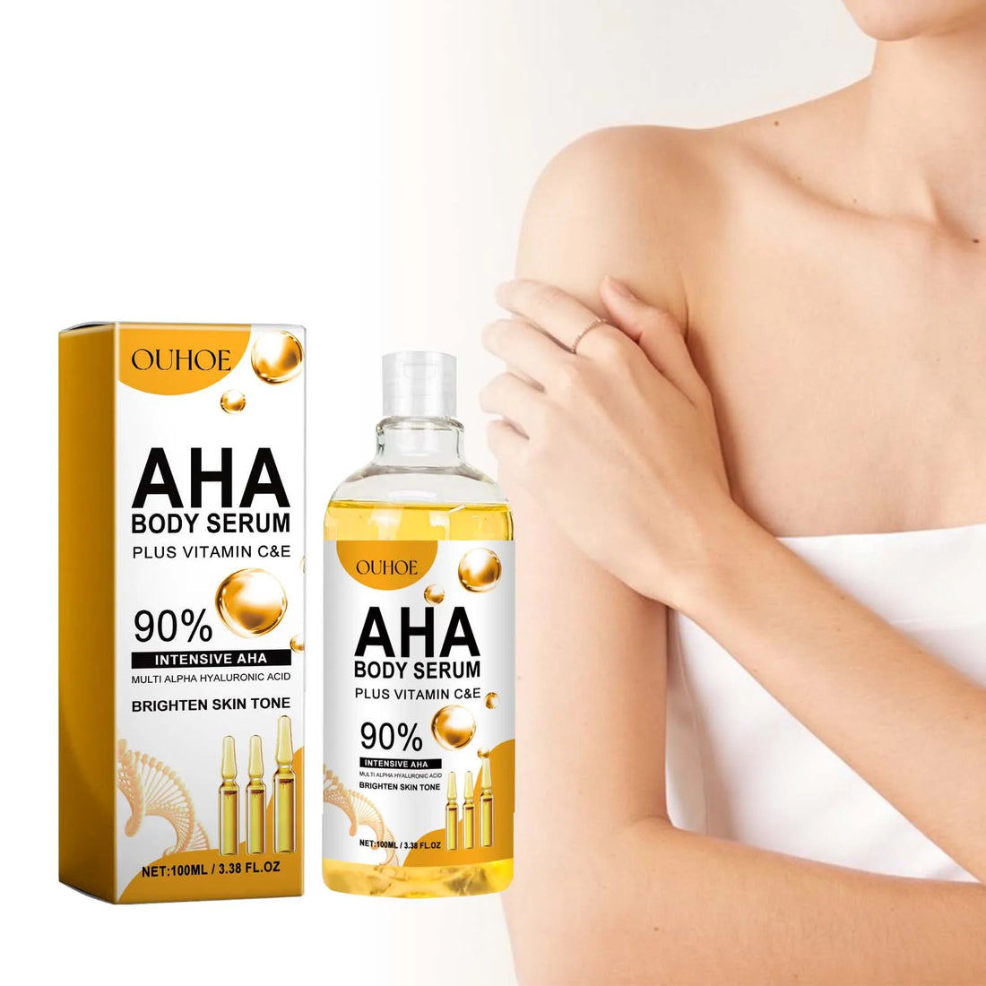 AHA Body Serum Moisturizing Brightening Spots Eraser Corrector Shrink Pore Repair Lighten Body Face Skin Hydrating Face Serum