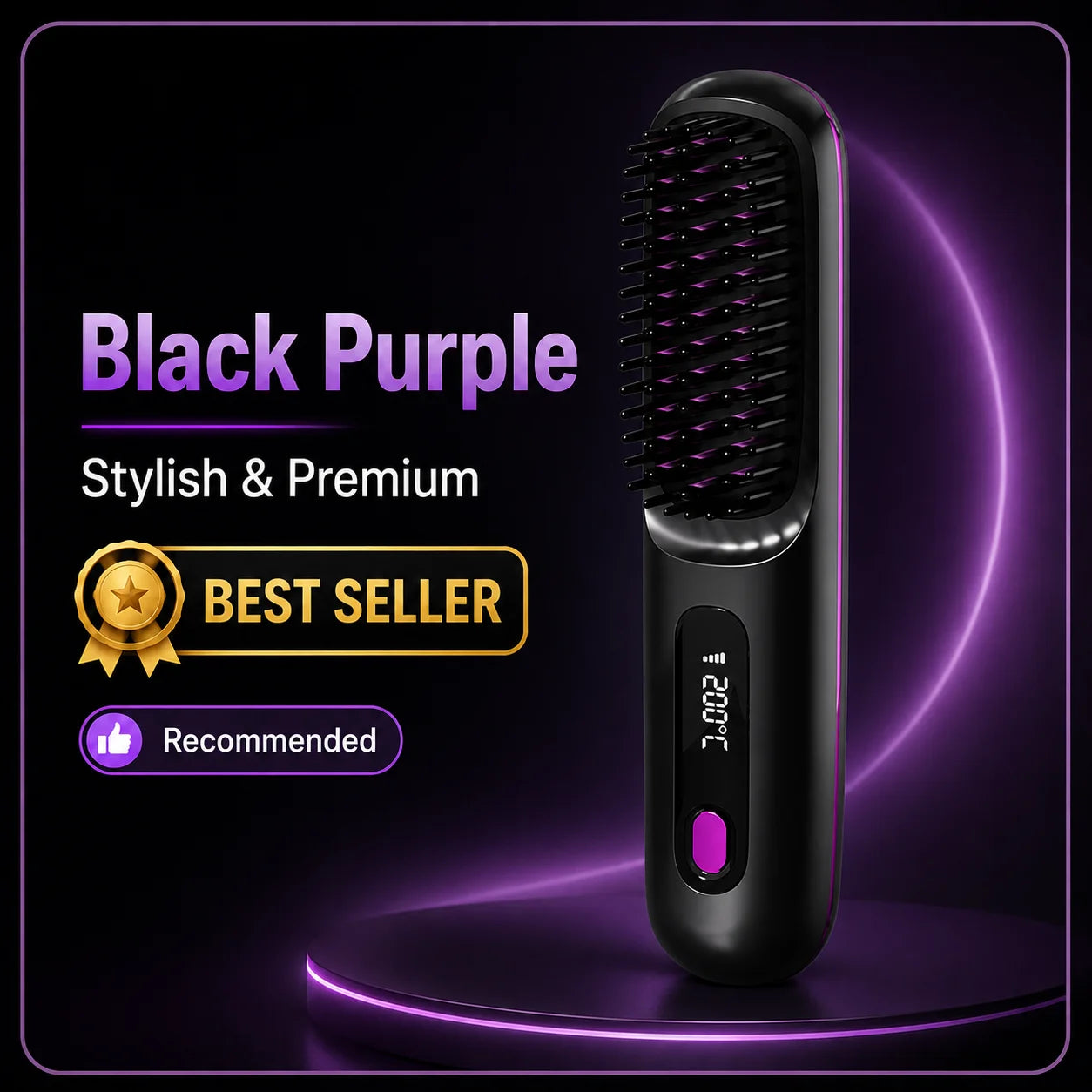 Hair Straightener Brush Fast Heating Anti Frizz Instant Salon Smooth Hair Styling Tool for Natural Black Woman Hair