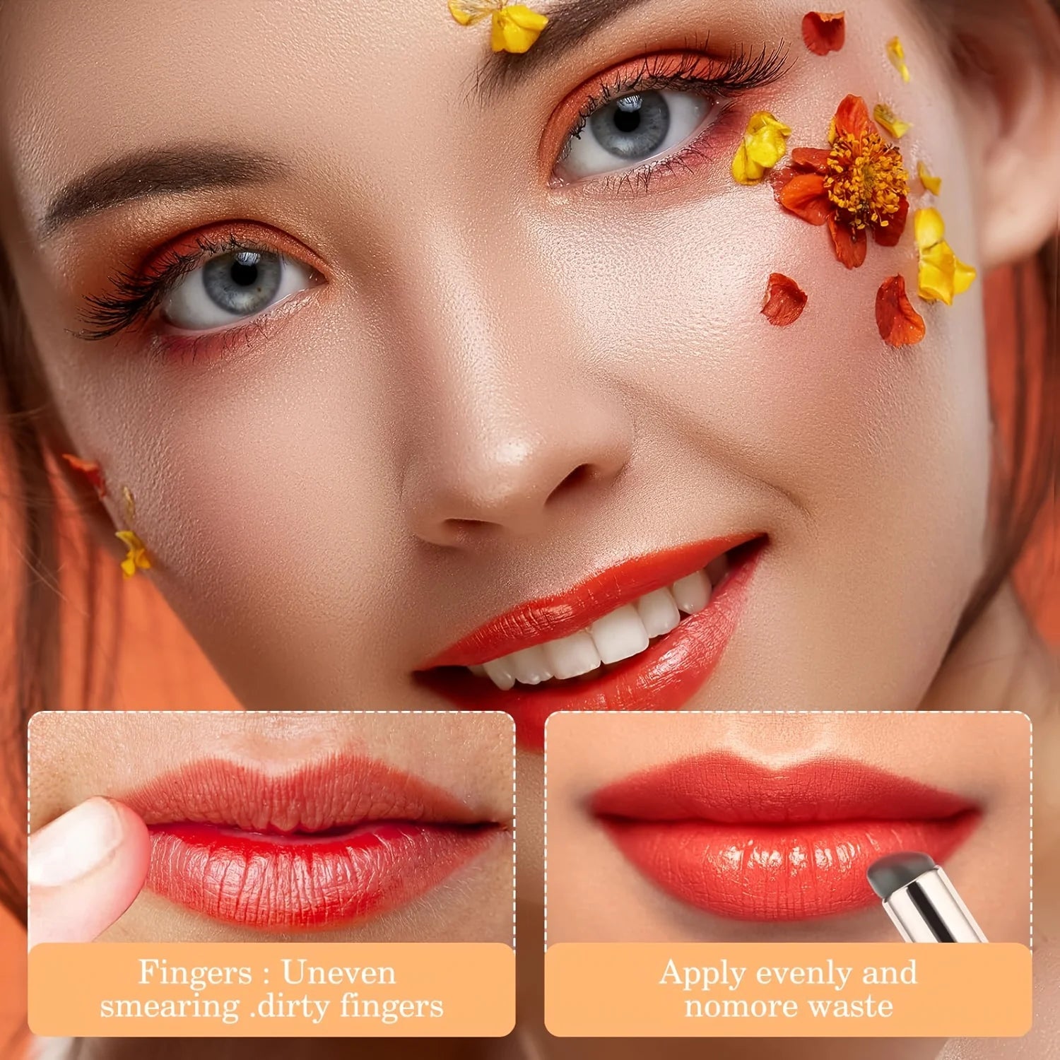 Portable Silicone Lip Brush with Cover - Mini Makeup Applicator, Easy to Apply, Suitable for Lip Balm, Lipstick Auxiliary Tool Halalzen