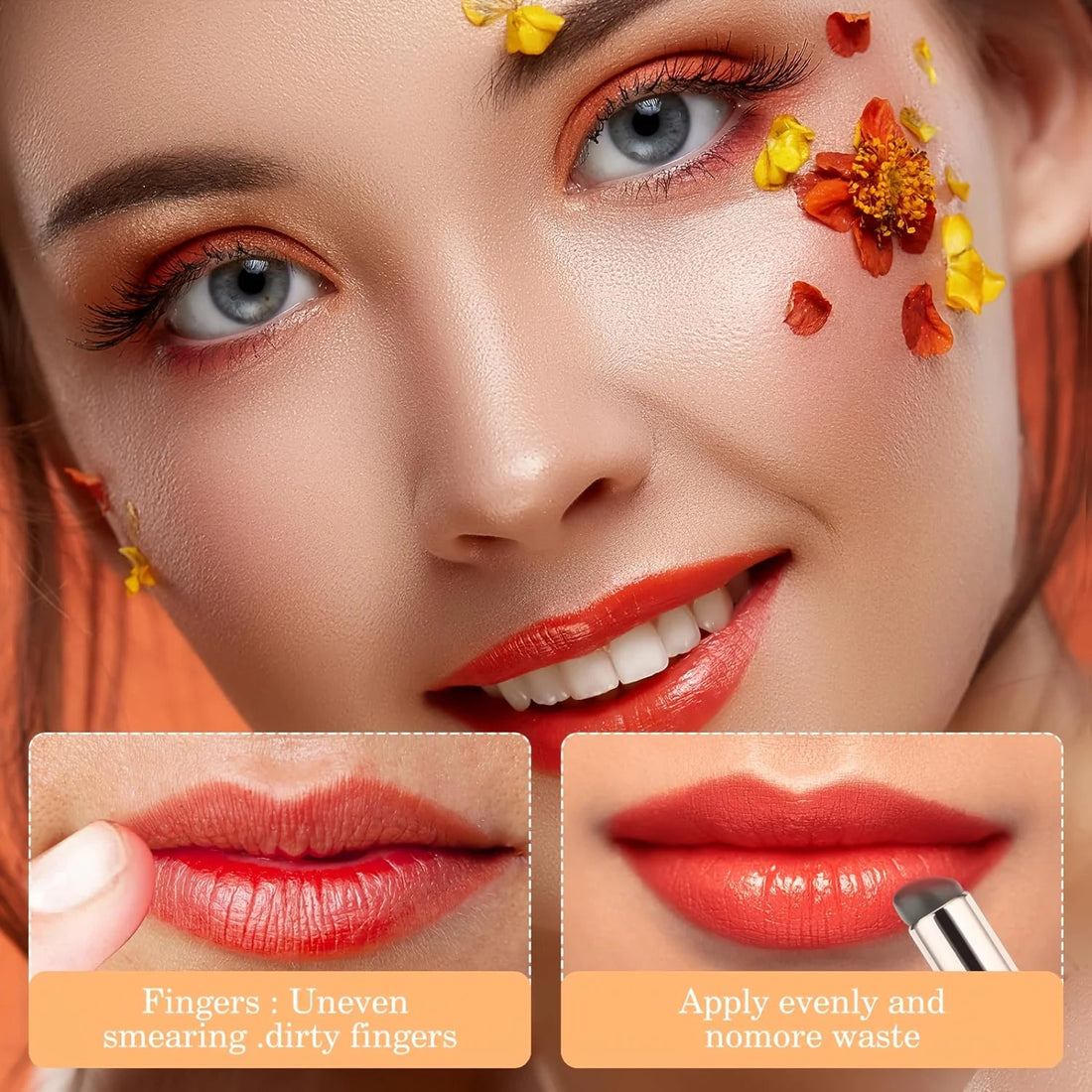 Portable Silicone Lip Brush with Cover - Mini Makeup Applicator, Easy to Apply, Suitable for Lip Balm, Lipstick Auxiliary Tool Halalzen