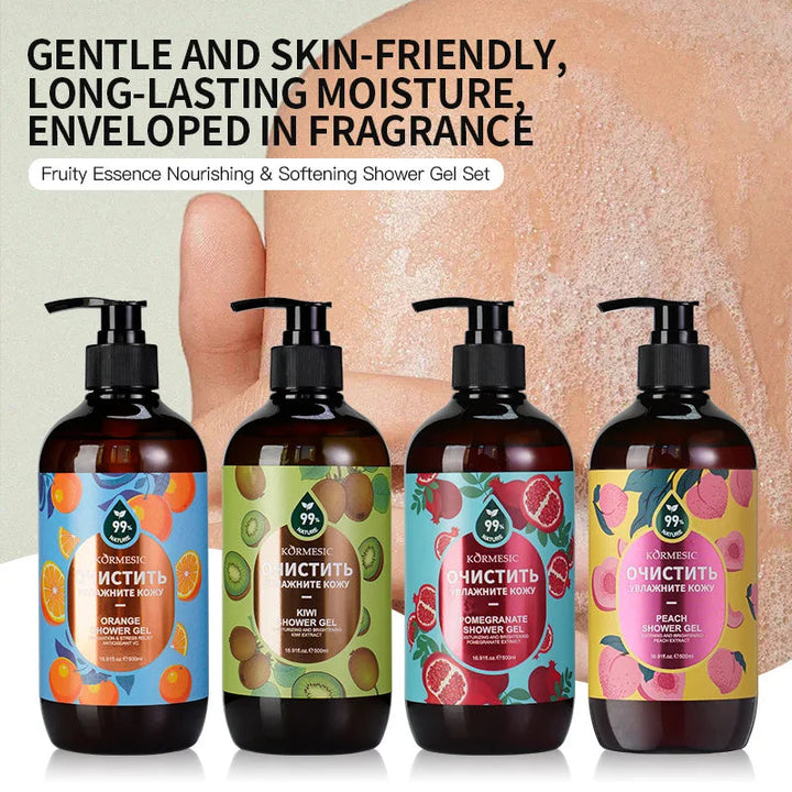 500ml Organic Fruit Infusion Shower Gel Body Lotion Skin Whitening Wash Bath Brightening Delicate Smooth Skin Care Cream Halalzen