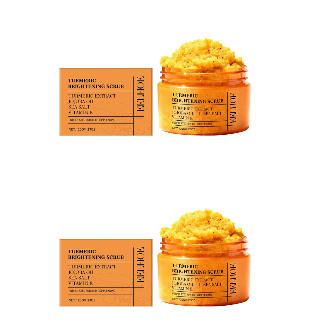 Turmeric Scrub - Gently Cleanses Body Skin, Leaving It Hydrated, Soft, Smooth, and Refreshed. Care Scrub.
