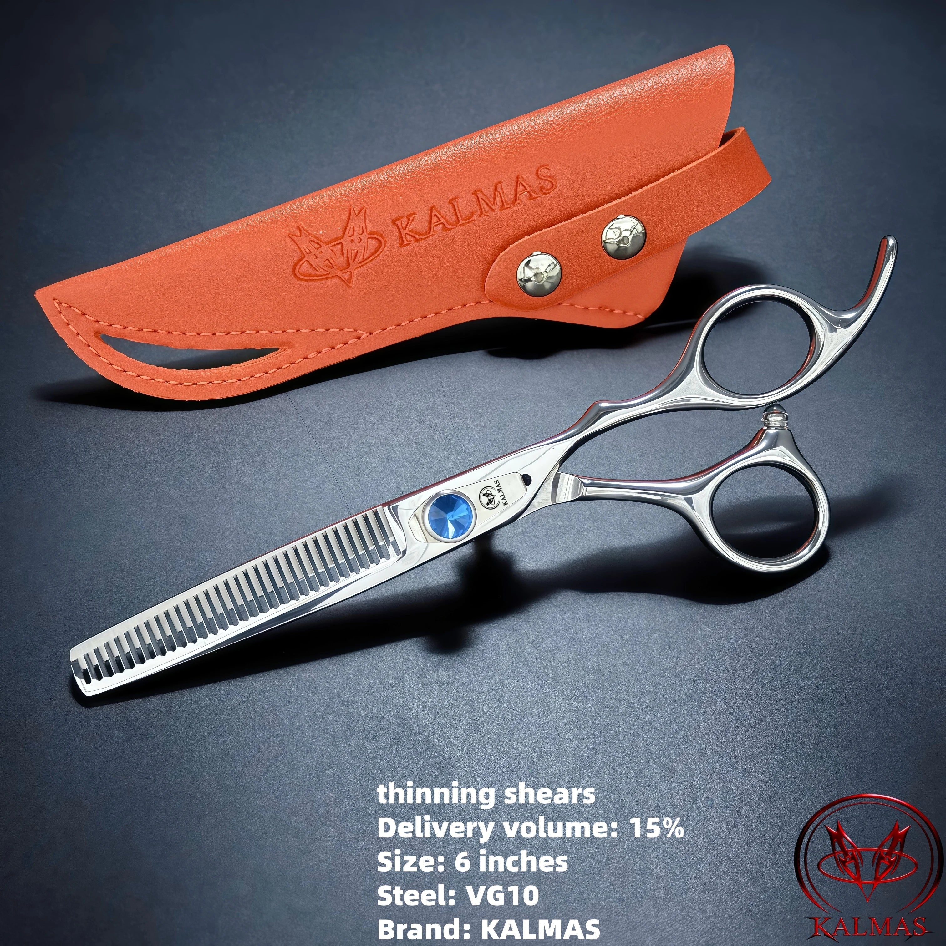 KALMAS Professional Hairdressing Scissors Set - Thinning Flat Tooth Scissors for Home Hair Cutting Styling Tools Halalzen