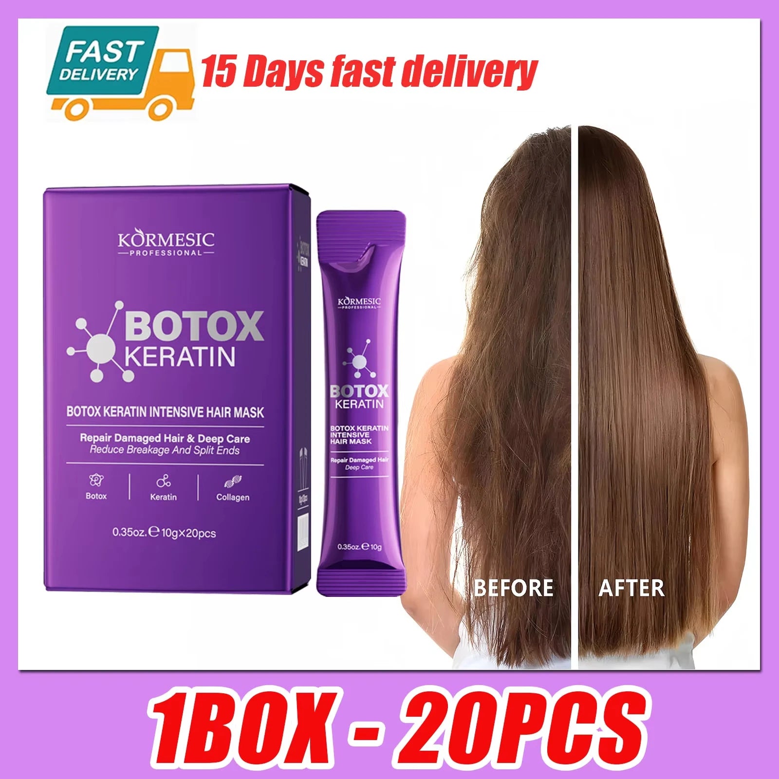 5 Seconds Keratin Hair Mask, Magical Repair for Dry Frizzy Damaged Hair,Deep Moisturize&Nourishing Treatment for Soft Shiny Hair Halalzen