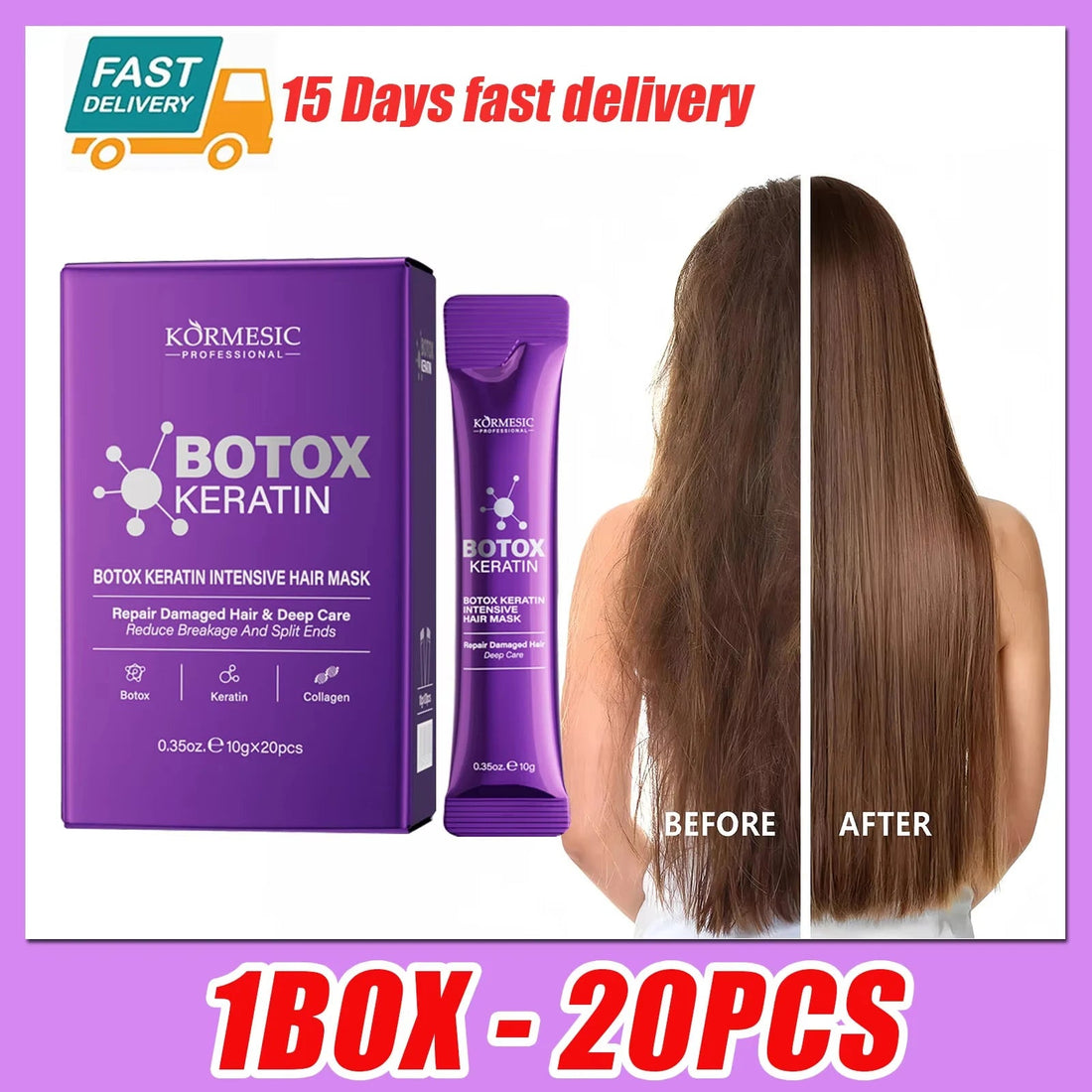 5 Seconds Keratin Hair Mask, Magical Repair for Dry Frizzy Damaged Hair,Deep Moisturize&Nourishing Treatment for Soft Shiny Hair Halalzen