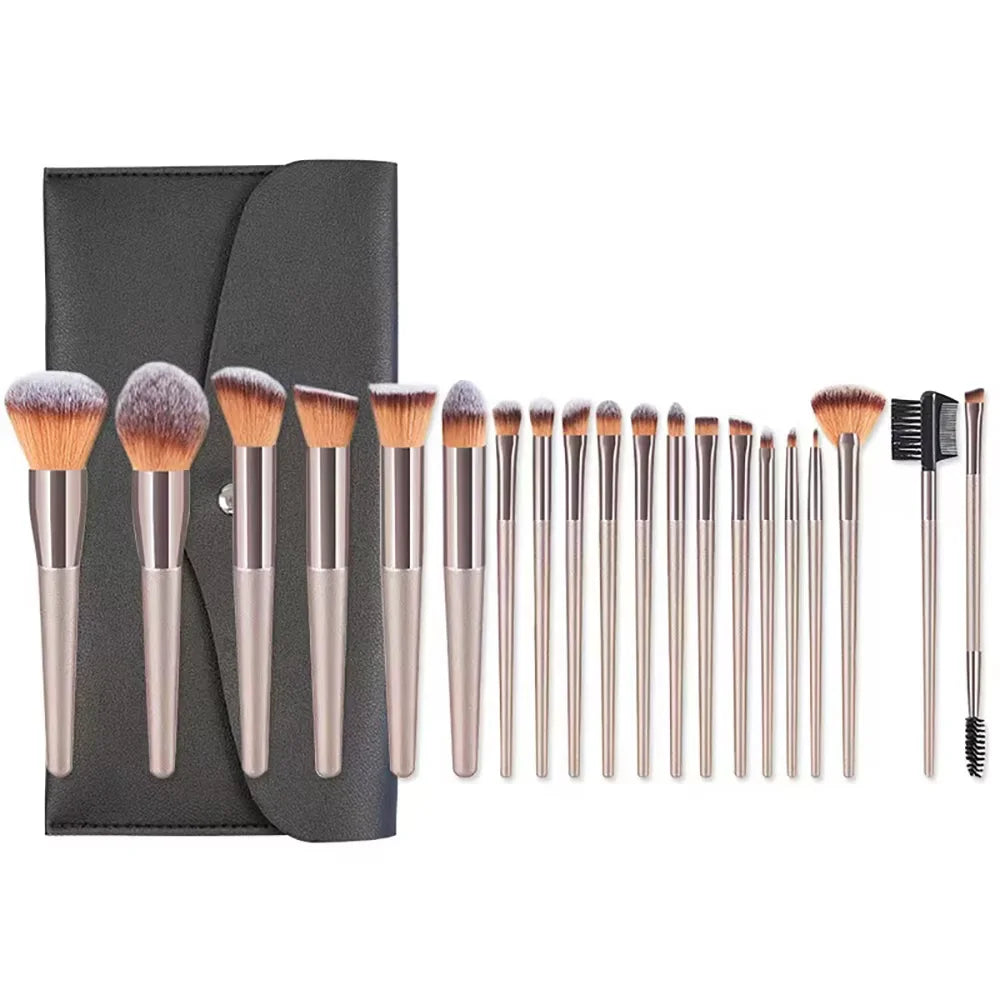 20/40Pcs Makeup Brushes and Sponges Set, Brown Makeup Puff, Beauty Egg, Headband, Wristband Remover Kit, Makeup Tool, Gift, Halalzen