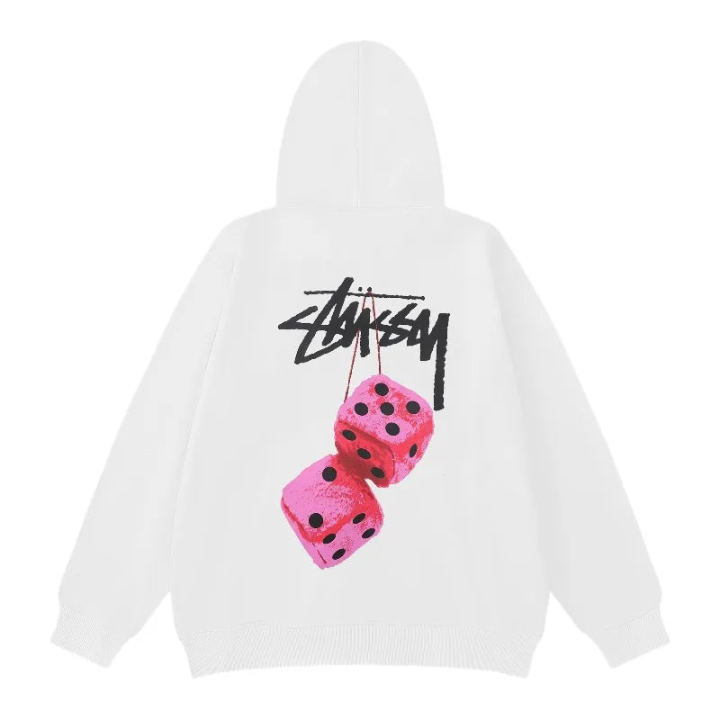STUSSY 8 Autumn and Winter Hoodie Men's Casual Men's Clothing Casual Y2k Couple Hooded Sweatshirt Loose Large Size Hoodie Top