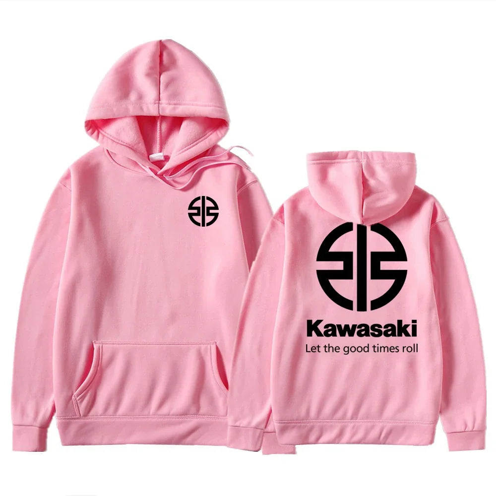 Spring and Autumn Men's New Kawasaki River Mark Logo Hoodie Women's Casual Sports Hoodie Couple Street Fashion Top