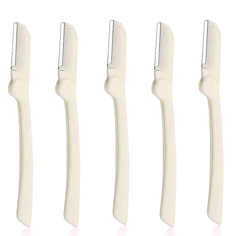 1/3/5pcs Portable Folding Eyebrow Trimmer Stainless Steel Blade Facial Hair Remover for Eyebrow Armpit Compact Makeup Tools Halalzen