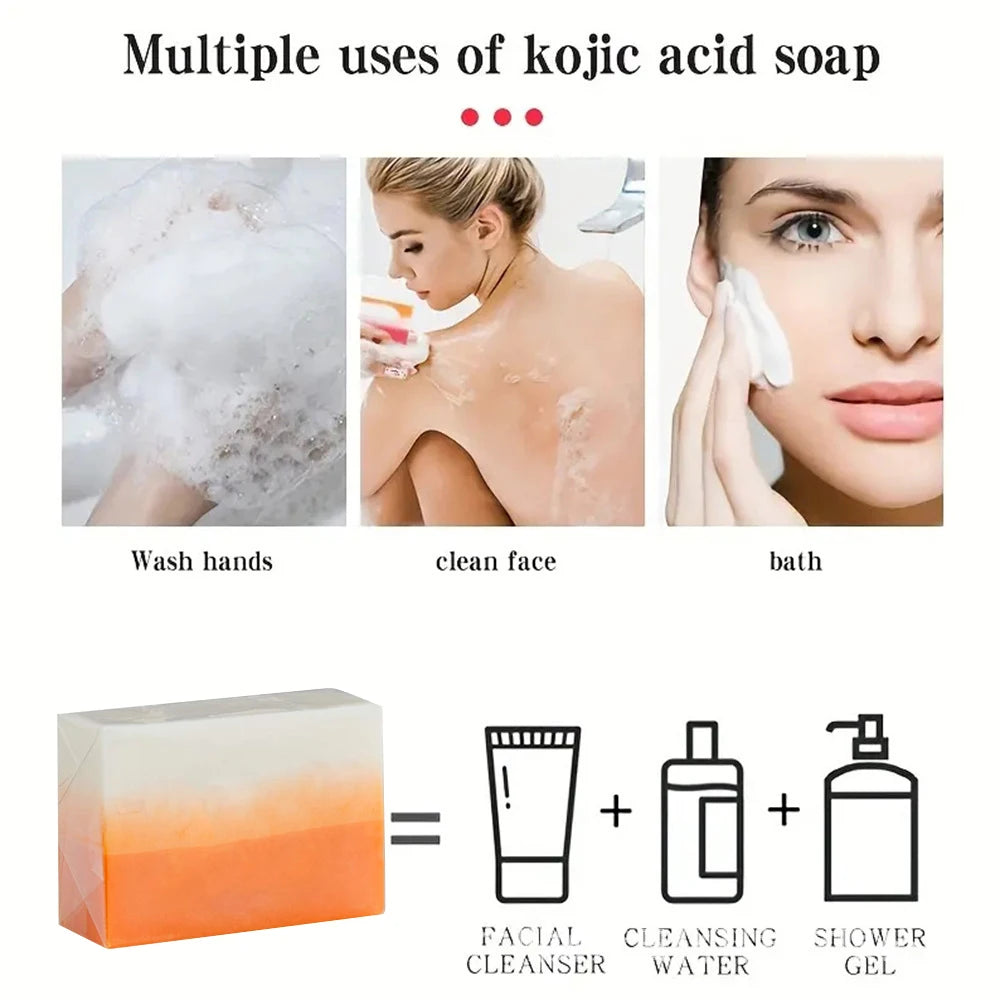 1/2/4/6Pcs 100gKojic Acid  Whitening Soap, Glutathione Skin Lightening, Anti-aging & Moisturizing Handmade Soap for Face & Body