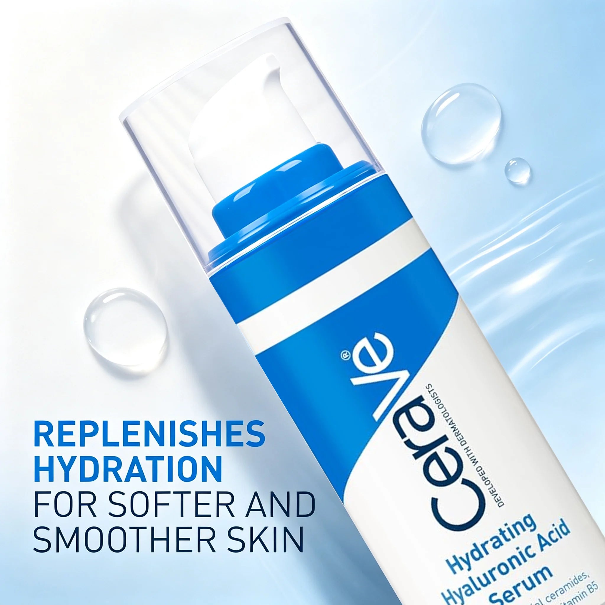 Cerave Hyaluronic Acid Serum for Face with Vitamin B5 and Ceramides, Hydrating Face Serum for Dry Skin, Fragrance Free, 1 Ounce