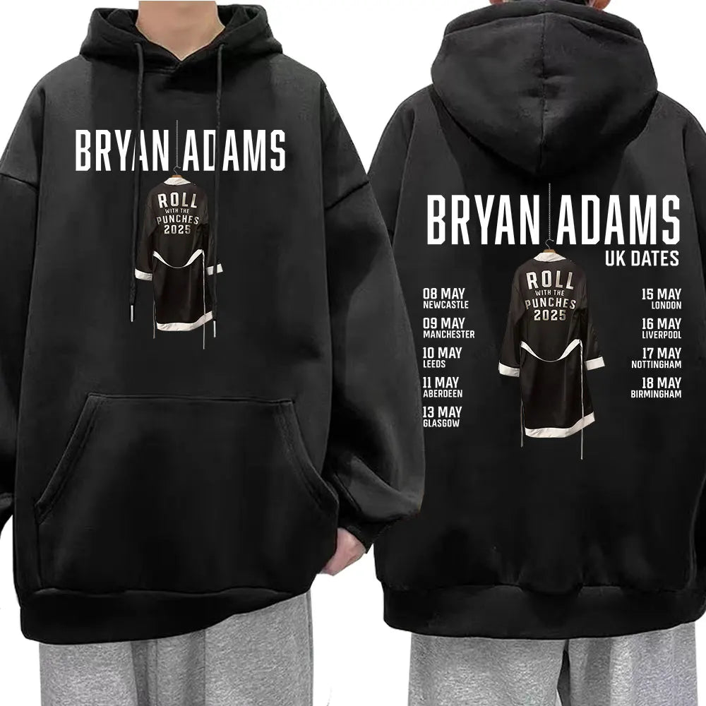 BRYAN ADAMS ROLL WITH THE PUNCHES TOUR 2025 Hoodies Men's Women Clothing Fashion Hip Hop Sweatshirts Oversized Pullovers Hoodie