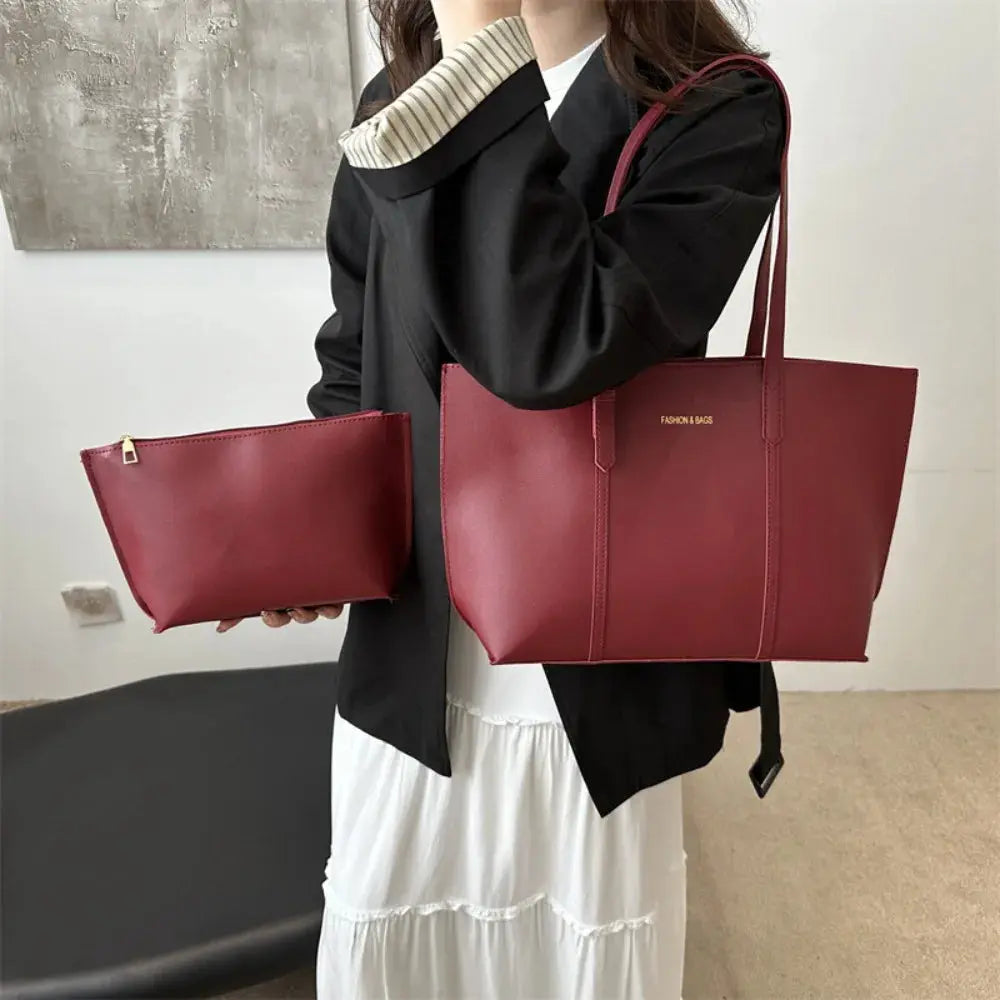 Women's Bag Large Capacity Soft Leather Tote Bags Casual Versatile Single Shoulder Handbag Mommy Handbags 2025 Autumn and Winter HALALZEN