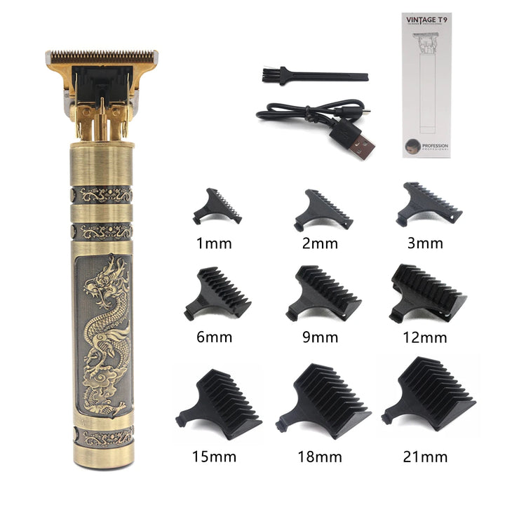 Professional T9 Hair Trimmer Machine Metal Body Beard Trimmer for Men Stainless Steel Blade Hair Clipper Beard Trimmer Halalzen