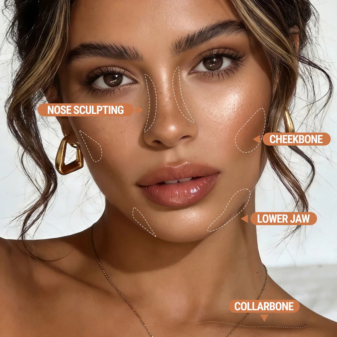YOUNG VISION Face Contour Highlighter Stick, Dual-Ended Cream Concealer Shading Stick for Nose, Collarbone, Natural 3D Makeup