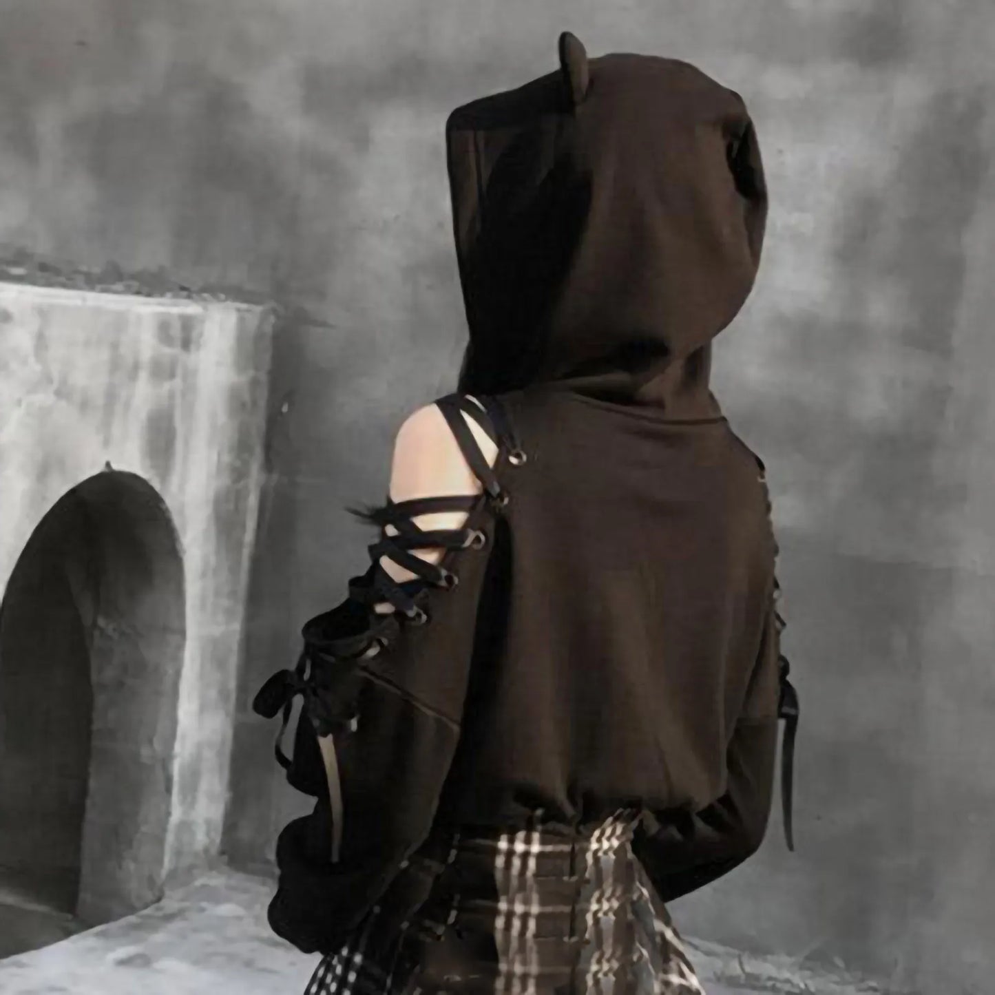 Autumn Sweatshirt For Women Cat Long Hooded Cute Blouse Sweatshirt Women'S Hoodie Pullover Ear Sleeve Women'S Sudaderas De Mujer