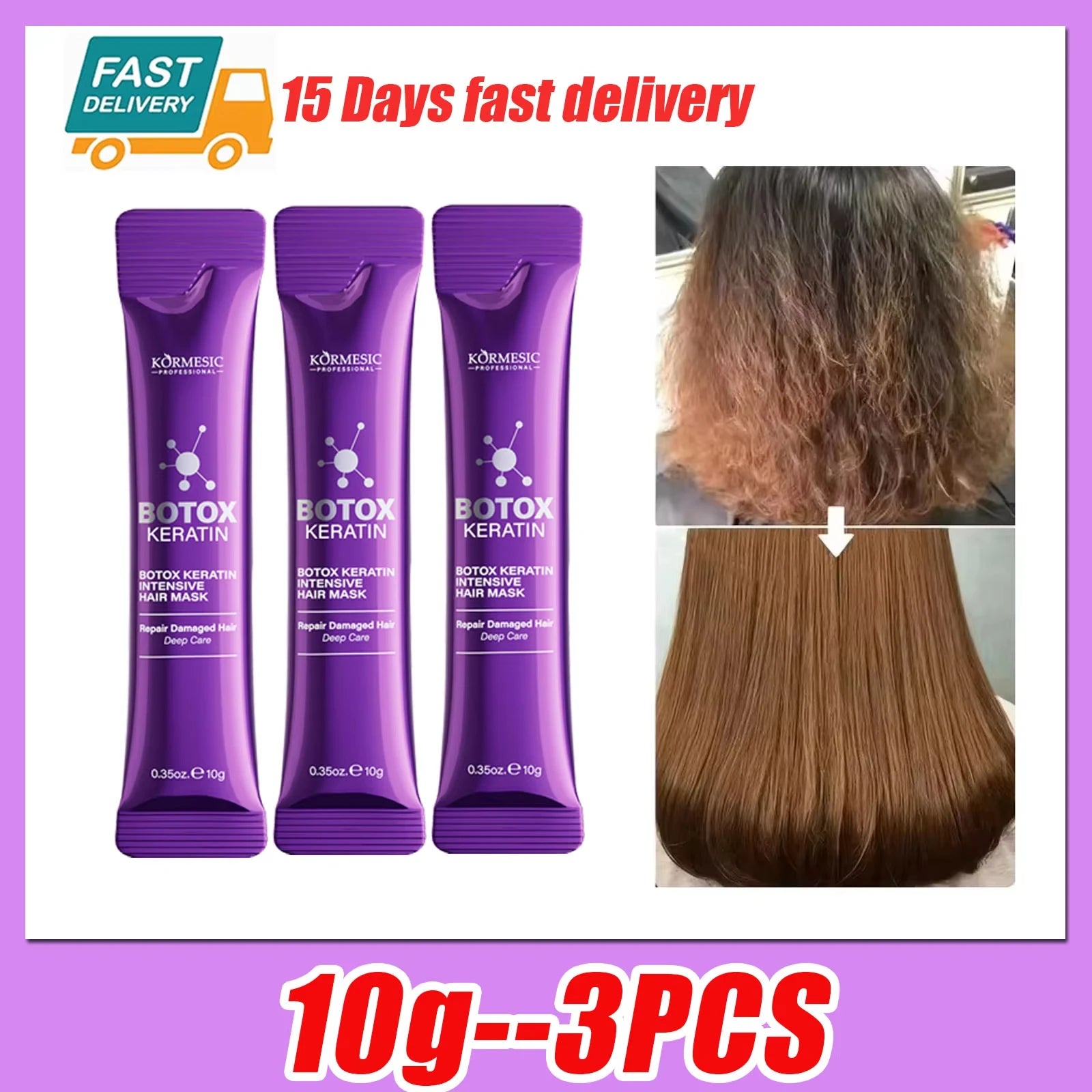 5 Seconds Keratin Hair Mask, Magical Repair for Dry Frizzy Damaged Hair,Deep Moisturize&Nourishing Treatment for Soft Shiny Hair Halalzen