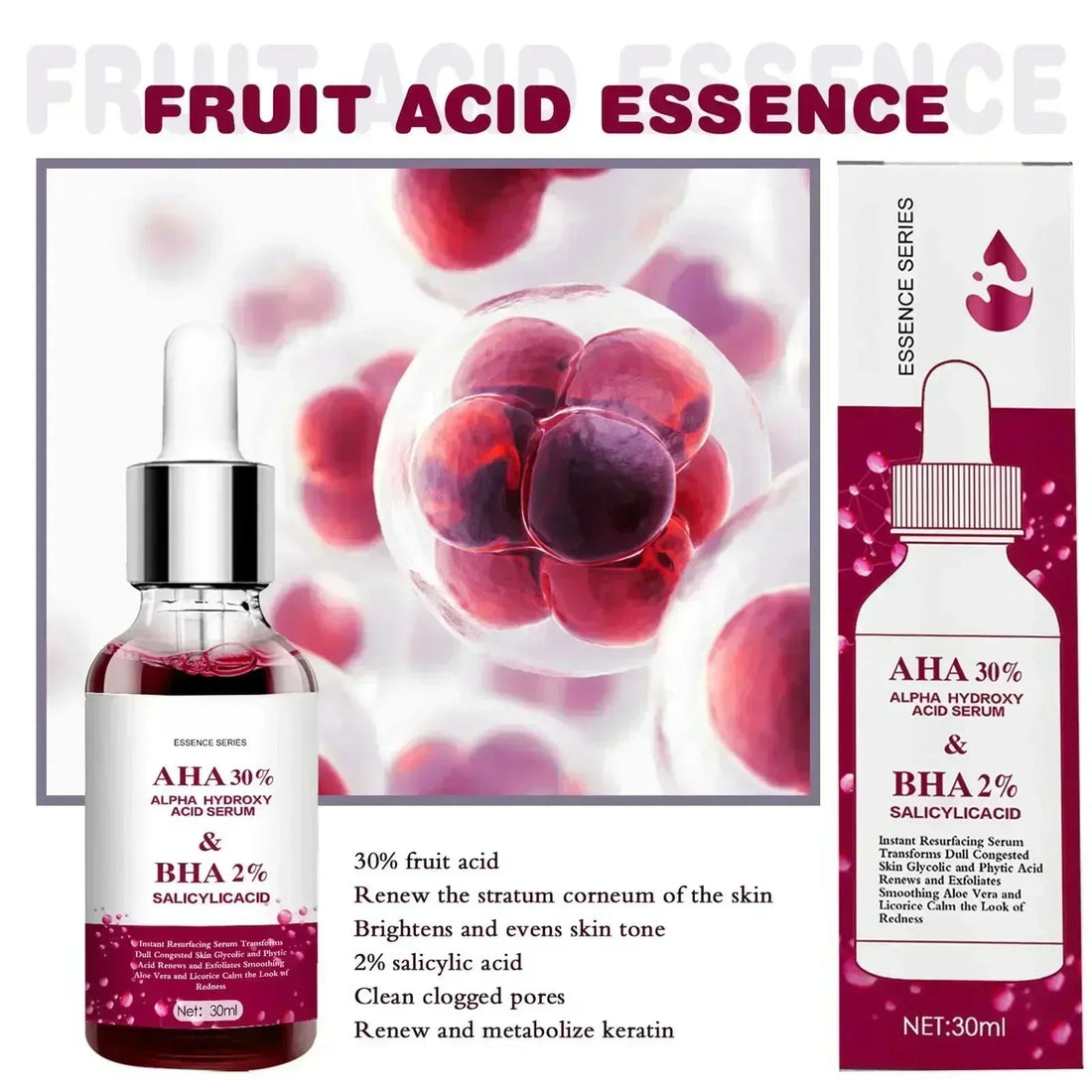 2495  Shrink Pores Serum Salicylic Fruit Acid Face Remove Blackheads Oil Control Gel Whitening Moisturizing Smooth Skin Care Pro Halalzen
