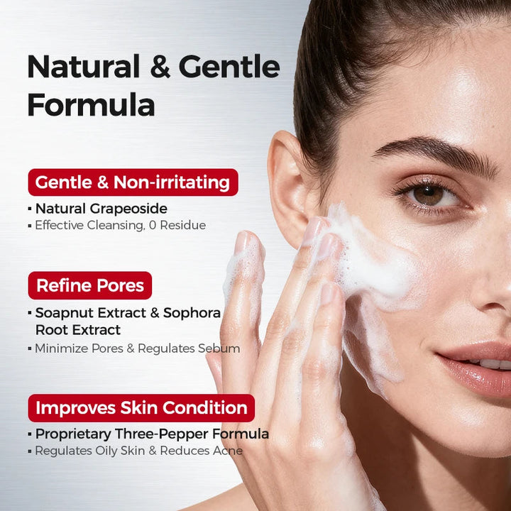 Amino Acid Korean Facial Cleanser with Salicylic Acid – Deep Cleansing, Oil Balance, Help with Pore Tighten, Acne & Blackheads Halalzen